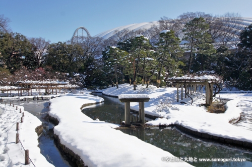 大雪の小石川後楽園